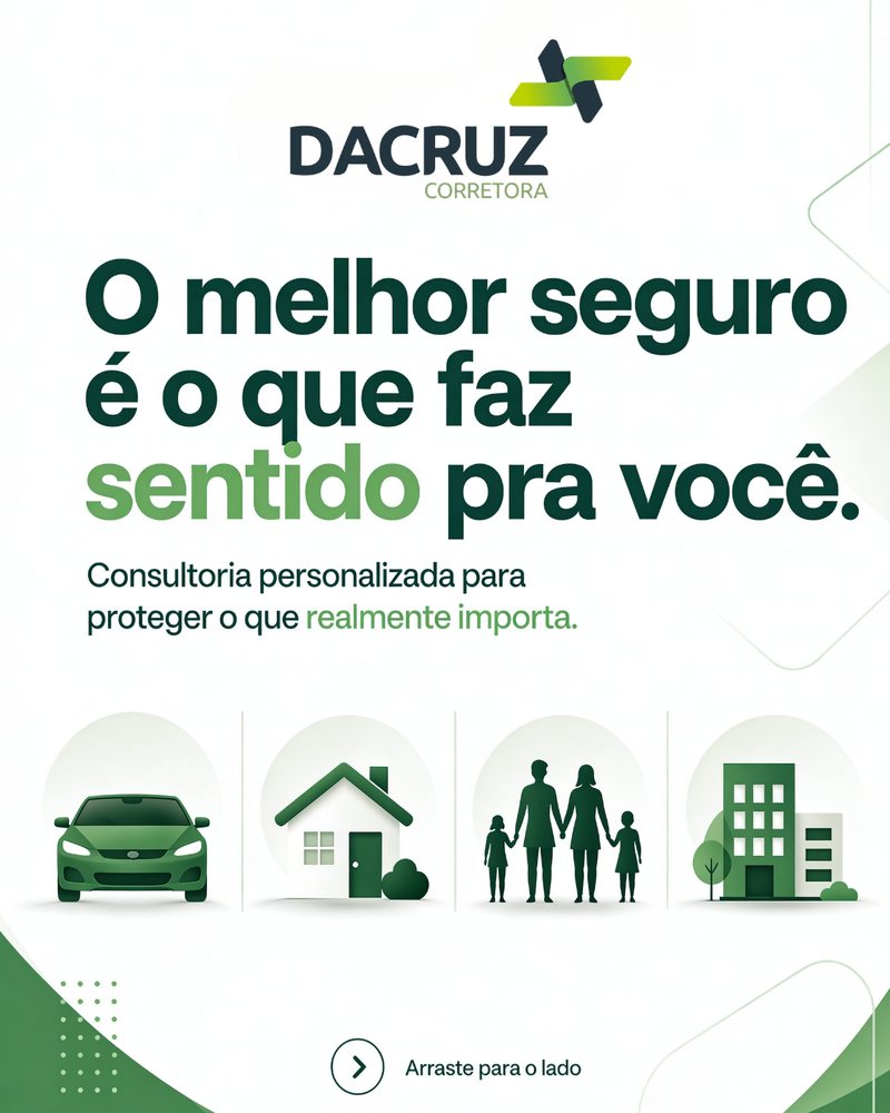 Capa do carrossel da DaCruz: “O melhor seguro é o que faz sentido pra você”