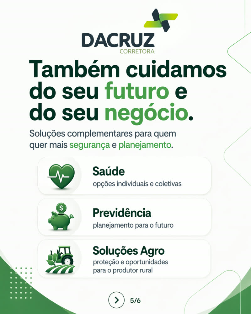 Lâmina 5: saúde, previdência e soluções agro